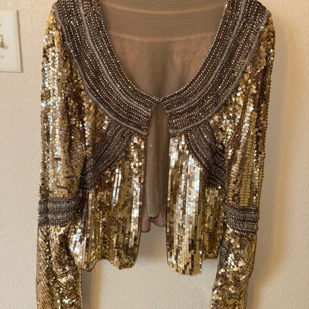 Free People Gatsby Glam Gold jacket - Picture 2 of 6